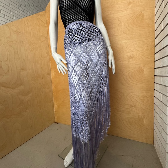 Stunning macrame scarf with fringes - Picture 5 of 12